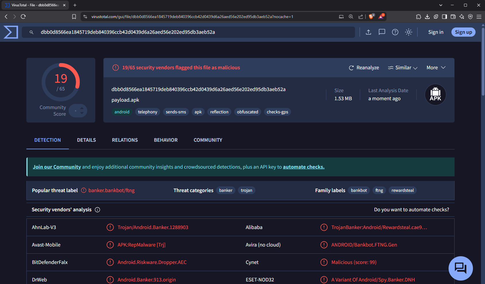 Virustotal Result